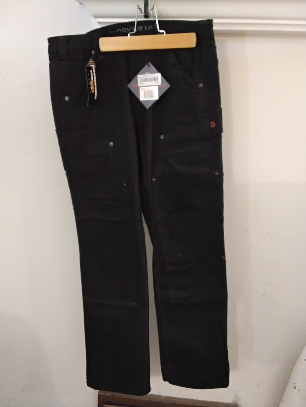 Black Boot-Cut Work Pants - Unbranded